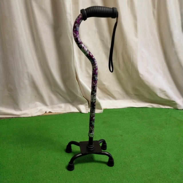 【Bランク 中古 杖】ひまわり ささえ 四点支持ステッキ R08001 (HK-4