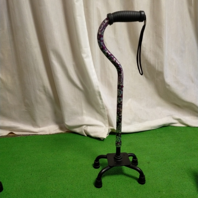 【Bランク 中古 杖】ひまわり ささえ 四点支持ステッキ R08001 (HK-4
