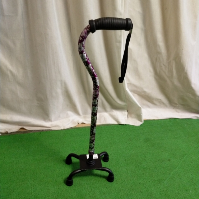 【Aランク 中古 杖】ひまわり ささえ 四点支持ステッキ R08001 (HK-4