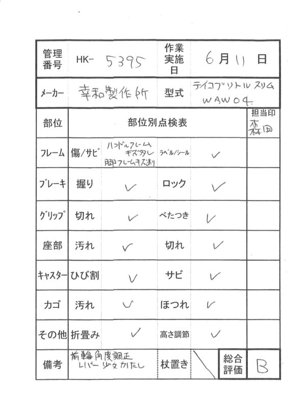 【Bランク 中古 歩行器】幸和製作所 テイコブリトルスリム WAW04(HK-
