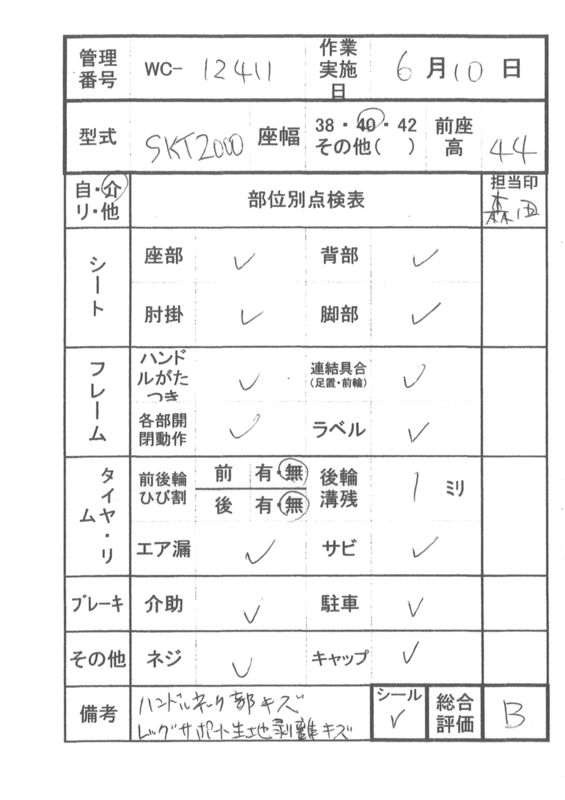 【Bランク 中古 車椅子】ミキ 介助式車椅子 Skit（スキット）SKT-200
