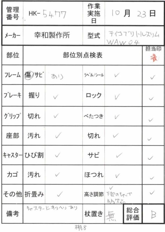 【Bランク 中古 歩行器】幸和製作所 テイコブリトルスリム WAW04 (HK