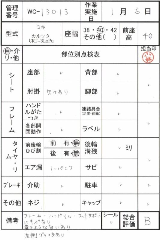 【Bランク 中古 車椅子】ミキ 自走式車椅子 カルッタ CRT-3LoPU (WC-