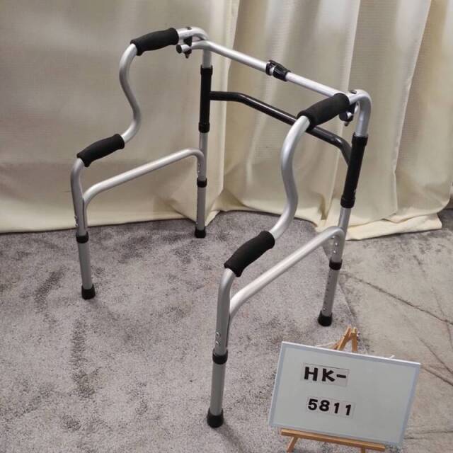 【Bランク 中古 歩行器】ラックヘルスケア 固定型歩行器2段式ハンド