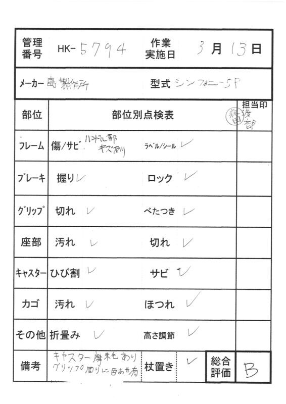 【Bランク 中古 歩行器】島製作所 シンフォニーSP (HK-5794)