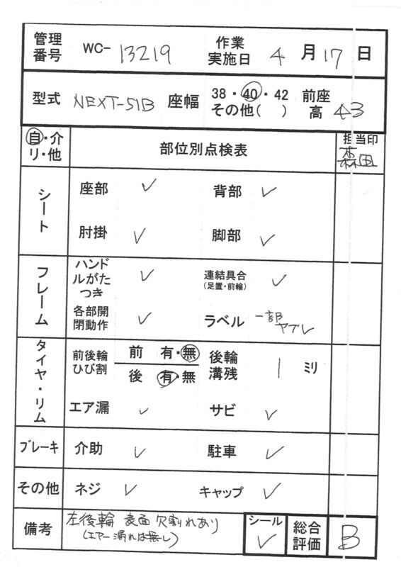 【Bランク 中古 車椅子】松永製作所 自走式車椅子 ネクストコア・ア