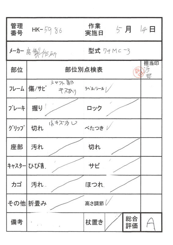 【Aランク 中古 杖】島製作所 カーボン四点可動式スモールタイプ（カ