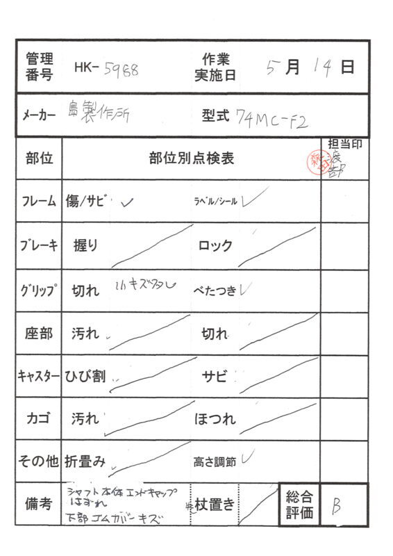 【Bランク 中古 杖】島製作所 カーボン四点可動式スモールタイプ（か