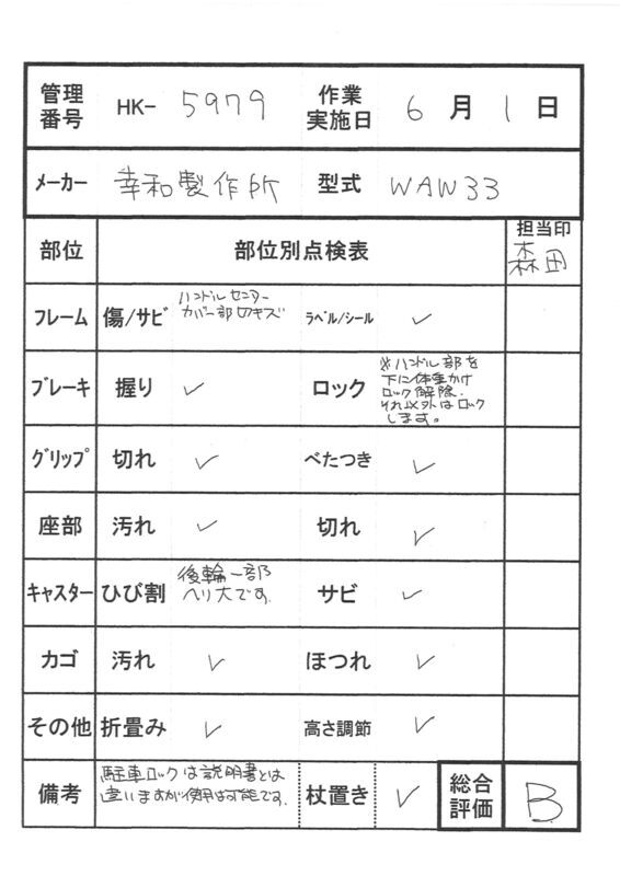 【Bランク 中古 歩行器】幸和製作所 ジスタWAW33 (HK-5979)