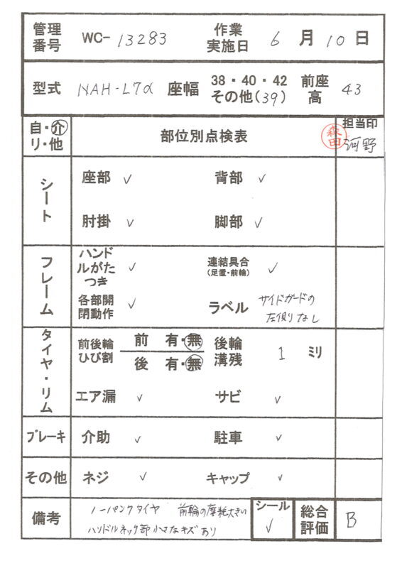 【Bランク 中古 車椅子】日進医療器 介助式車椅子 NAH-L7α Aパッケ
