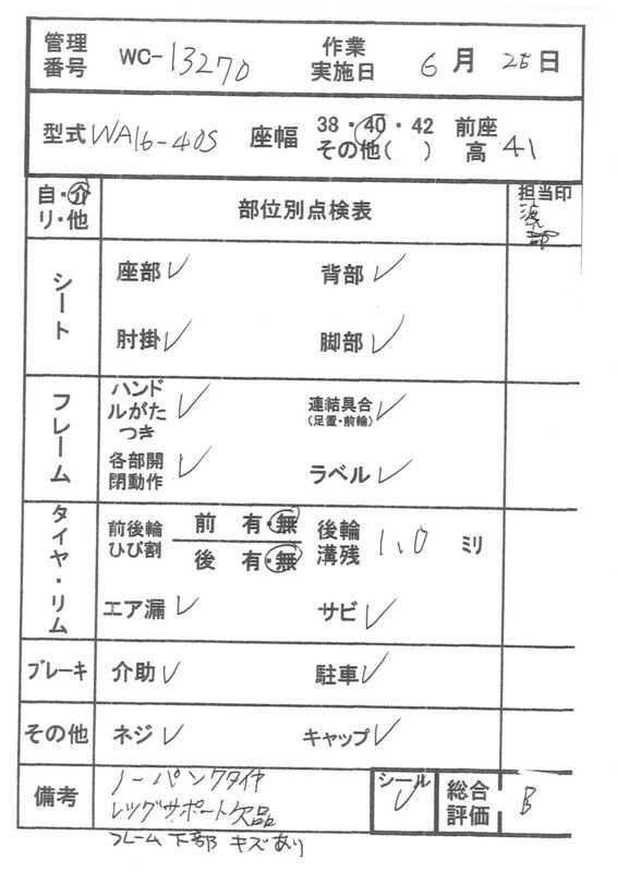 【Bランク 中古 車椅子】カワムラサイクル 介助式車椅子 ウェイビッ