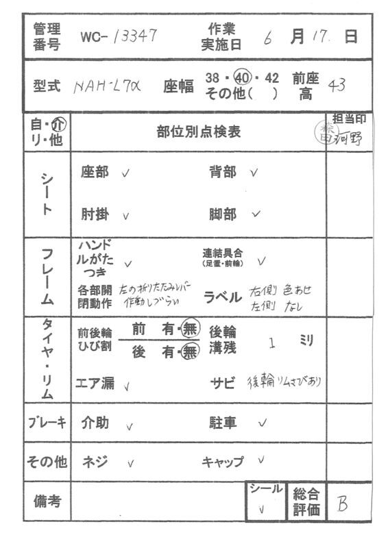 【Bランク 中古 車椅子】日進医療器 介助式車椅子 NAH-L7α Aパッケ