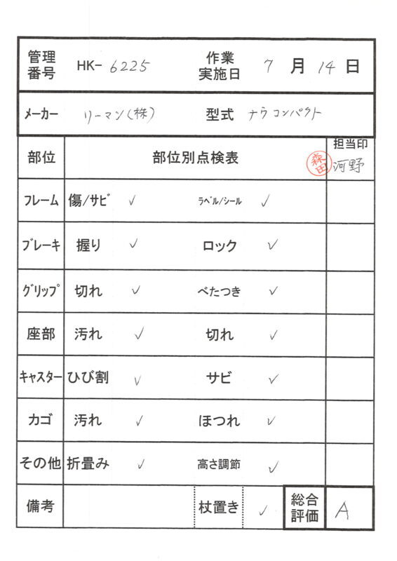 【Bランク 中古 歩行器】リーマン ナウコンパクト　41016 (HK-6225)