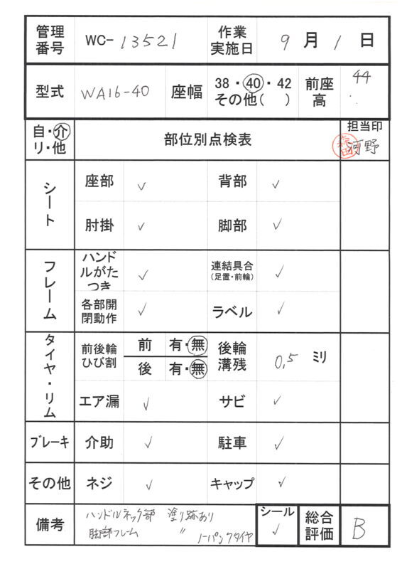 【Bランク 中古 車椅子】カワムラサイクル 介助式車椅子 ウェイビッ