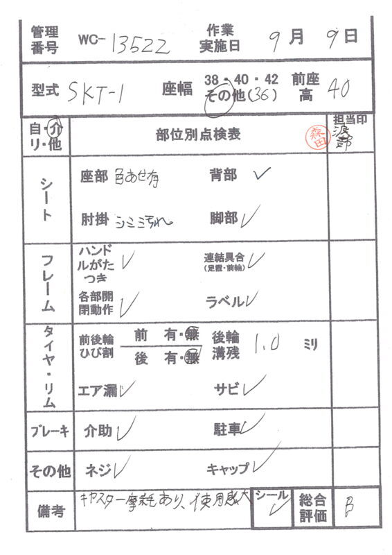 【Bランク 中古 車椅子】ミキ 介助式車椅子 Skit（スキット） SKT-1 