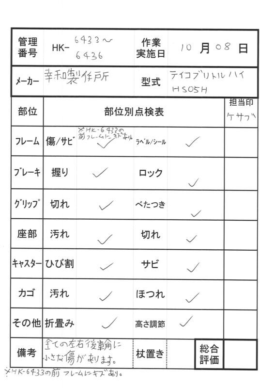 【Aランク 中古 歩行器】幸和製作所 テイコブリトルハイ HS05H  (HK-