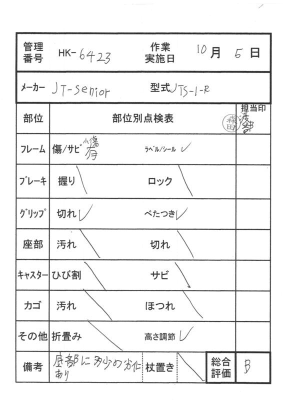 【Bランク 中古 杖】JT-senior 5点支持ステッキ つえたった 右手用 J