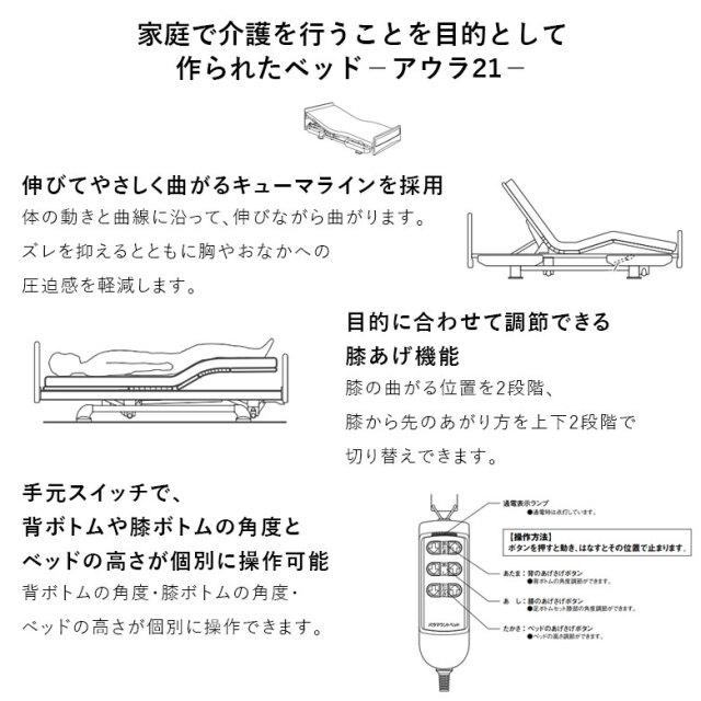 中古電動介護ベッド】パラマウントベッド アウラ21 KQ-933 (DBP933)