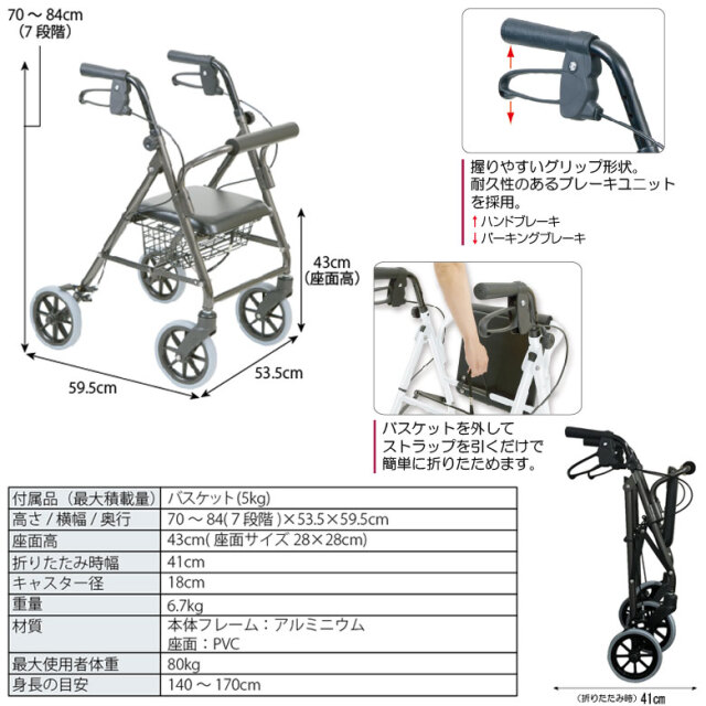 中古 歩行器 Aランク】竹虎ヒューマンケア ハッピーミニトール (HKTA112-A)