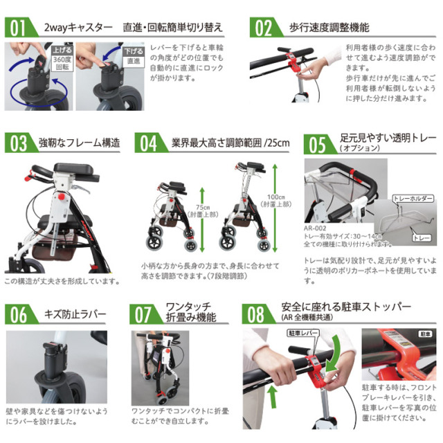 Aランク 中古 歩行器】ユーバ産業 アームフィット AR-458E (HKUB107-A)
