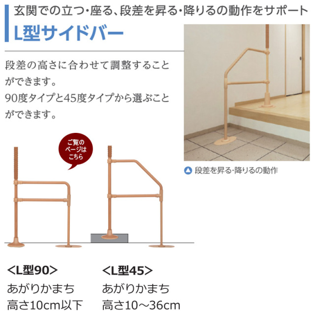 【Aランク 中古 手すり】モルテン L型サイドバー MNTCM06 (OTML126-A