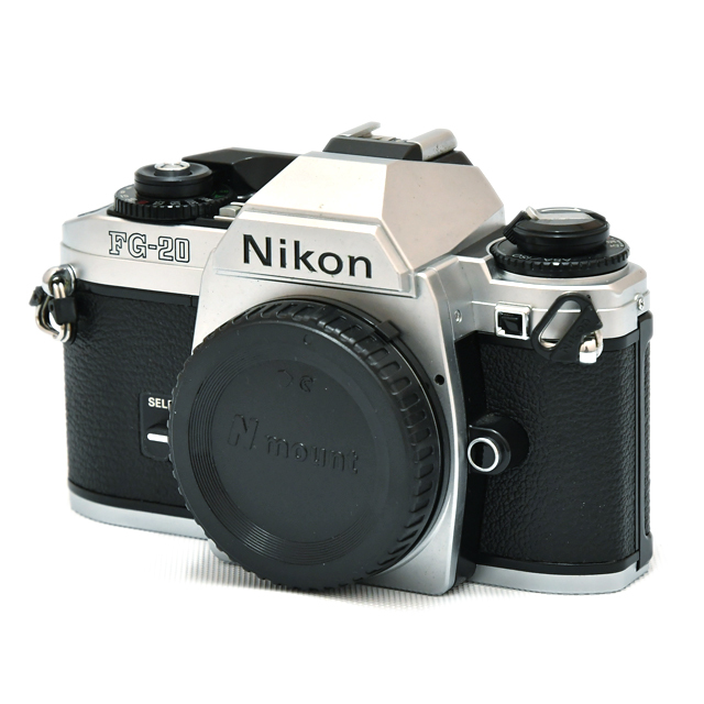 ニコン　フィルム一眼レフカメラ　FG-20 中古】ニコン フィルム一眼レフカメラ FG20 シルバー【C】