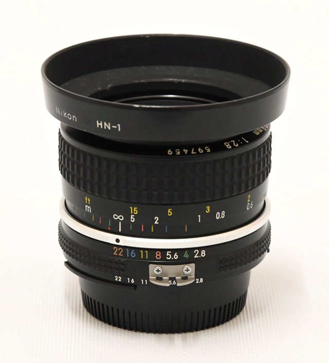 中古】ニコン レンズ Ai ニッコール 28mm f2.8 ・フードHN-1付き【B】