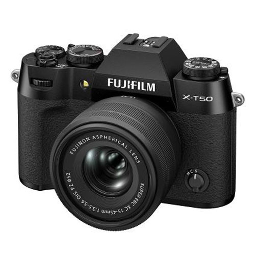 【新品】【在庫あり】フジフイルム FUJIFILM X-T50 XC15-45mmレンズキット ブラック 日本語・英語版【選べる5年間延長保証対象（別料金）】