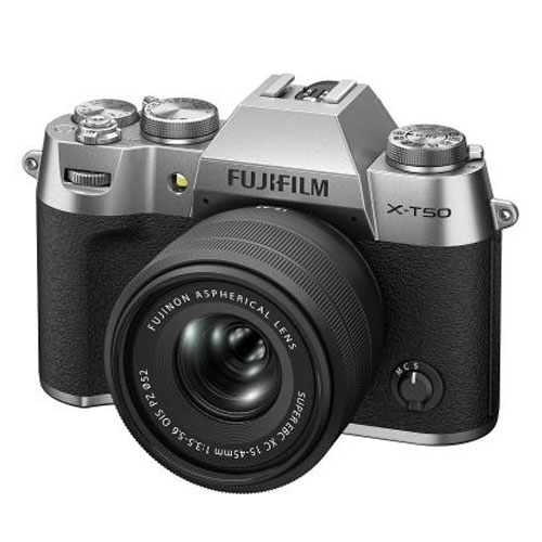 【新品】【在庫あり】フジフイルム FUJIFILM X-T50 XC15-45mmレンズキット シルバー 日本語・英語版【選べる5年間延長保証対象（別料金）】