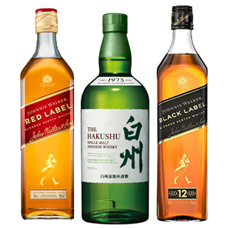 ＜3本セット品＞シングルモルト白州_箱無し（43度/700ml） + ジョニーウォーカー・黒ラベル12年（40度/700ml）+　ジョニーウォーカー・赤ラベル（40度/700ml）※おひとり様2セットまで¶
