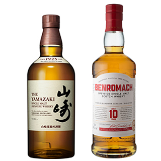 ＜2本セット品＞シングルモルト山崎_箱無し（43度/700ml） + ベンロマック10年（43度/700ml）※おひとり様1セットまで¶