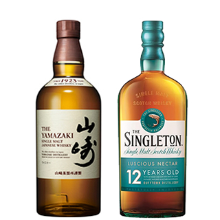 ＜2本セット品＞シングルモルト山崎_箱無し（43度/700ml） + シングルトン・ダフタウン12年（正規）（40度/700ml）※おひとり様1セットまで¶