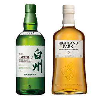 ＜2本セット品＞シングルモルト白州_箱無し（43度/700ml） +　ハイランドパーク12年（正規）（40度/700ml）※おひとり様1セットまで¶