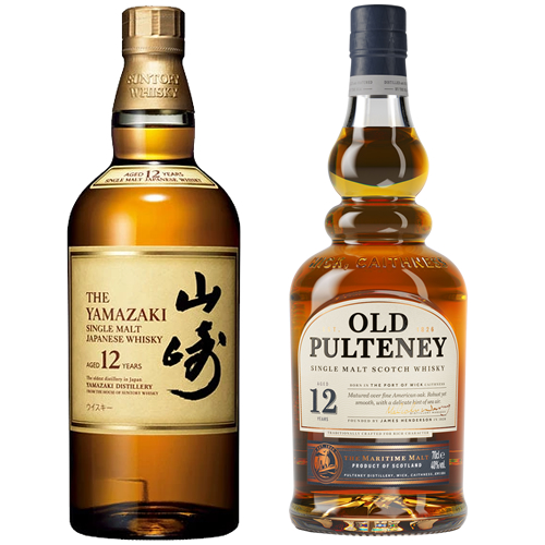 ＜10月29日に出荷＞＜2本セット品＞山崎12年（箱無し）（43度/700ml）+　オールド・プルトニー12年（正規）（40度/700ml）　おひとり様2セットまで¶