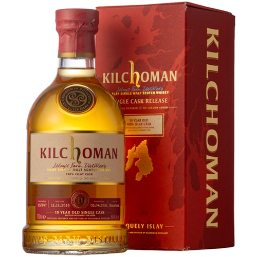 ＜予約品・10月2日入荷予定＞キルホーマン2015/10年　100％アイラ　バーボンバレル (正規)（56.4度/700ml）(1312048)