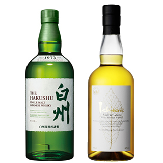 <2本セット品>シングルモルト白州_箱無し(43度/700ml) + イチローズモルト&グレーン・ホワイトラベル_箱無し(46度/700ml)※おひとり様1セットまで¶