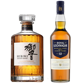 ＜2本セット品＞響ジャパニーズハーモニー（箱無し）（43度/700ml）+ ロイヤルロッホナガー12年（40度/700ml）※おひとり様1セットまで¶