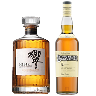 ＜2本セット品＞響ジャパニーズハーモニー（箱無し）（43度/700ml）+ クラガンモア12年（40度/700ml）※おひとり様1セットまで¶