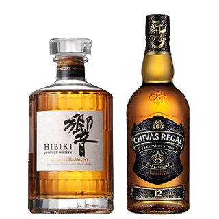 ＜2本セット品＞響ジャパニーズハーモニー（箱無し）（43度/700ml）+ シーバスリーガル・匠リザーブ12年（40度/700ml）※おひとり様1セットまで¶