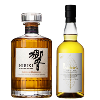 ＜2本セット品＞響ジャパニーズハーモニー（箱無し）（43度/700ml）+ イチローズモルト＆グレーン・ホワイトラベル（箱無し）（46度/700ml）※おひとり様1セットまで¶