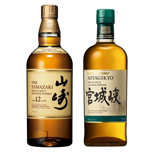 <2本セット品>山崎12年(箱無し)(43度/700ml)+ シングルモルト宮城峡(箱無し)(45度/700ml) おひとり様1セットまで¶