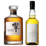 ＜2本セット品＞響ジャパニーズハーモニー（箱無し）（43度/700ml）+ イチローズモルト＆グレーン・ホワイトラベル_箱無し（46度/700ml）※おひとり様1セットまで¶