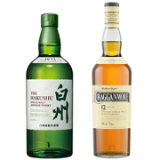 ＜2本セット品＞シングルモルト白州_箱無し（43度/700ml） + クラガンモア12年（40度/700ml）※おひとり様1セットまで¶