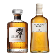 ＜2本セット品＞響ジャパニーズハーモニー（箱無し）（43度/700ml）+ ハイランドパーク12年（40度/700ml）※おひとり様1セットまで¶