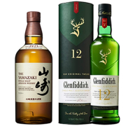 ＜2本セット品＞シングルモルト山崎_箱無し（43度/700ml） + グレンフィディック12年スペシャルリザーブ（正規）（40度/700ml）※おひとり様1セットまで¶
