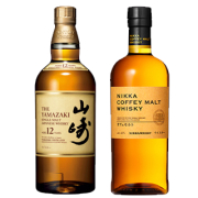 ＜2本セット品＞山崎12年（箱無し）（43度/700ml）+　ニッカ・カフェモルト（箱無し）（45度/700ml）　おひとり様1セットまで¶