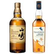 ＜2本セット品＞山崎12年（箱無し）（43度/700ml）+　タリスカー10年（正規）（45.8度/700ml）　おひとり様1セットまで¶