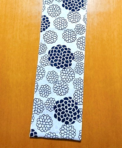 六尺半幅　ぽんぽん菊（さらし生地）｜邪気を払う菊柄