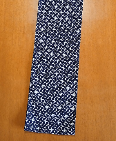 六尺半幅　垣根格子紺（特岡生地）｜ちょっと幅広18.5cm