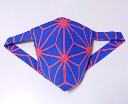 黒猫　青空麻の葉（特岡生地）｜真夏にピッタリ